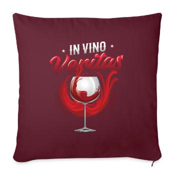 In Vino Veritas, amateurs de vin, dégustation de vin - Housse de coussin décorative 45 x 45 cm - bordeaux - Devant