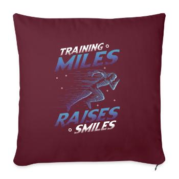 S’entraîner des kilomètres, faire sourire, courir un marathon - Housse de coussin décorative 45 x 45 cm - bordeaux - Devant