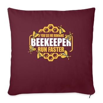 Apiculteur Imker - Housse de coussin décorative 45 x 45 cm - bordeaux - Devant