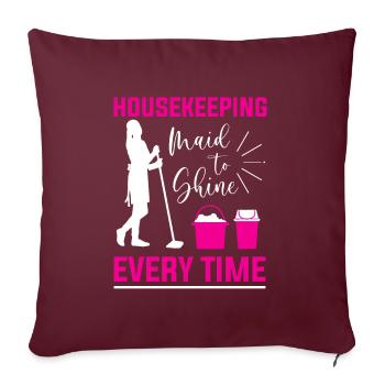 Semaine d’appréciation pour l’entretien ménager - Housse de coussin décorative 45 x 45 cm - bordeaux - Devant