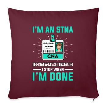 Infirmière auxiliaire certifiée STNA - Housse de coussin décorative 45 x 45 cm - bordeaux - Devant