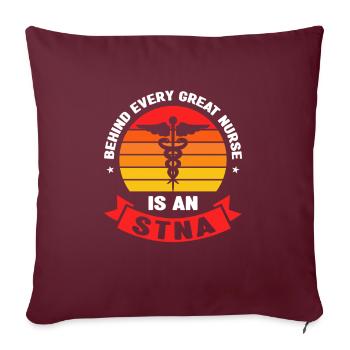 Infirmière auxiliaire certifiée STNA - Housse de coussin décorative 45 x 45 cm - bordeaux - Devant