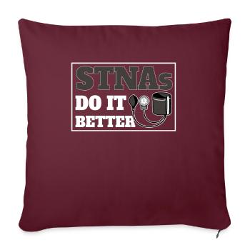 Infirmière auxiliaire certifiée STNA - Housse de coussin décorative 45 x 45 cm - bordeaux - Devant