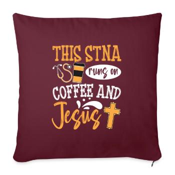 Infirmière auxiliaire certifiée STNA - Housse de coussin décorative 45 x 45 cm - bordeaux - Devant