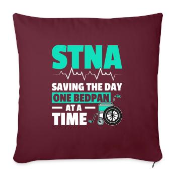 Infirmière auxiliaire certifiée STNA - Housse de coussin décorative 45 x 45 cm - bordeaux - Devant