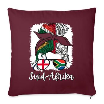 Suid-Afrika Sud-Africain Fille Angleterre Fille - Housse de coussin décorative 45 x 45 cm - bordeaux - Devant