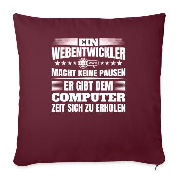 Webentwickler Programmierer UI/UX-Designer - Sofakissenbezug 45 x 45 cm - Burgunderrot - Vorne