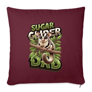 Planeur à sucre australien Planeurs à tête courte - Housse de coussin décorative 45 x 45 cm - bordeaux - Devant