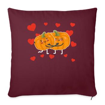 Cute Pumpkin Couple Hugging Pumpkin Fruit Lovers - Sofakissenbezug 45 x 45 cm - Burgunderrot - Vorne