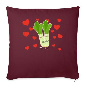 Cute Spring Onion Couple Hugging Spring Onion Love - Sofakissenbezug 45 x 45 cm - Burgunderrot - Vorne