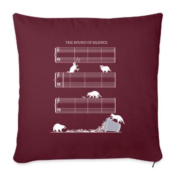 Sound Of Silence Partition Sans Partition Ratons laveurs - Housse de coussin décorative 45 x 45 cm - bordeaux - Devant