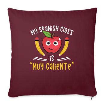 Professeur d’espagnol Maestra Professeur bilingue - Housse de coussin décorative 45 x 45 cm - bordeaux - Devant