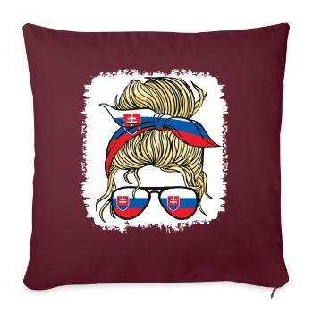 Slovenka Slovaquie Drapeau Filles Slovaque Fille Enfants - Housse de coussin décorative 45 x 45 cm - bordeaux - Devant