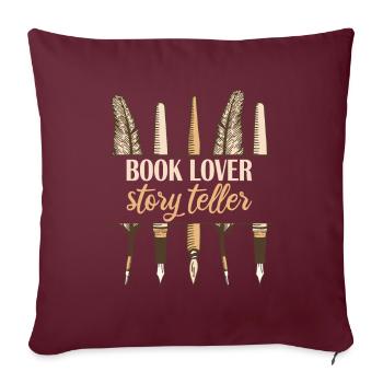 Auteur Conteur d’histoires - Housse de coussin décorative 45 x 45 cm - bordeaux - Devant