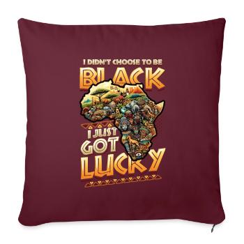 Histoire des Noirs afro-américains - Housse de coussin décorative 45 x 45 cm - bordeaux - Devant