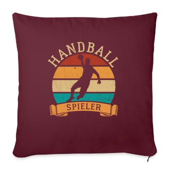 Handball Spieler Handball, Werfen, Training - Sofakissenbezug 45 x 45 cm - Burgunderrot - Vorne