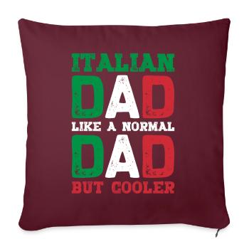 Papa italien Italie drapeau cadeaux pour les hommes fête des pères - Housse de coussin décorative 45 x 45 cm - bordeaux - Devant