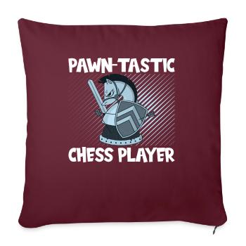 Pion d’échecs - Housse de coussin décorative 45 x 45 cm - bordeaux - Devant