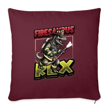 Firesaurus Rex Fire Brigade Aventure de dinosaures - Housse de coussin décorative 45 x 45 cm - bordeaux - Devant