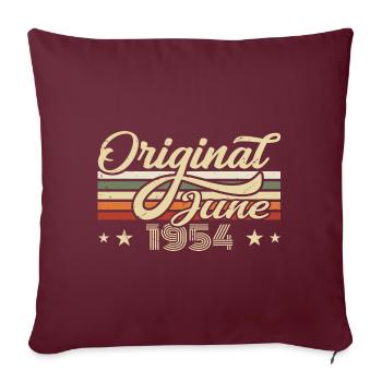 Juin 1954 | Anniversaire 1954 Millésime Juin 1954 - Housse de coussin décorative 45 x 45 cm - bordeaux - Devant