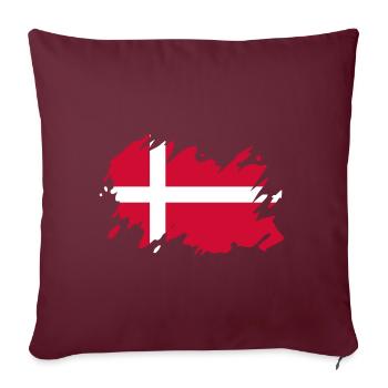 Danemark Drapeau Brush Pavillon Danois Vacances Voyage - Housse de coussin décorative 45 x 45 cm - bordeaux - Devant