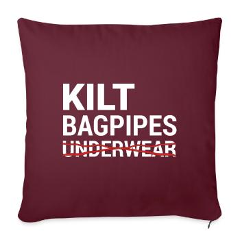 Kilt Dudelsack Unterwäsche Schottische Checkliste - Sofakissenbezug 45 x 45 cm - Burgunderrot - Vorne