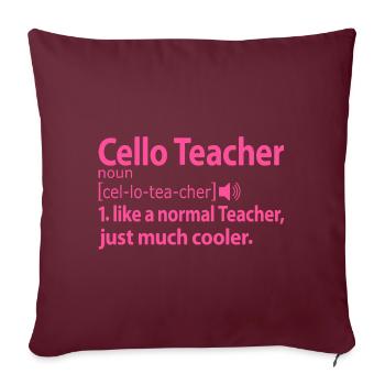 Professeur de violoncelle Professeur de violoncelle Professeur de violon rose - Housse de coussin décorative 45 x 45 cm - bordeaux - Devant