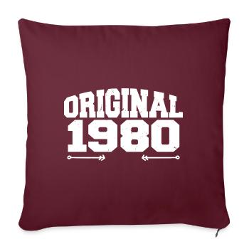 Original 1980 | Cadeau d’anniversaire 1980 - Housse de coussin décorative 45 x 45 cm - bordeaux - Devant