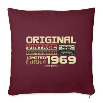 1969 - Les légendes Sont Nées en Septembre 1969 - Housse de coussin décorative 45 x 45 cm - bordeaux - Devant