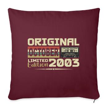 Anniversaire Octobre 2003 Original | Octobre 2003 - Housse de coussin décorative 45 x 45 cm - bordeaux - Devant