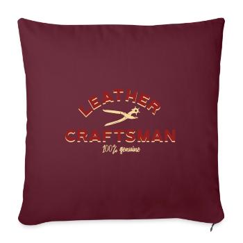 Leather crafts - Sofa pillowcase 17,3'' x 17,3'' (45 x 45 cm) - burgundy - Front