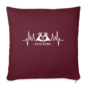 Auvergne je t'aime auvergnat clermont - Housse de coussin décorative 45 x 45 cm - bordeaux - Devant