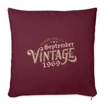 Anniversaire Septembre 1969 Cadeau Septembre 1969 - Housse de coussin décorative 45 x 45 cm - bordeaux - Devant