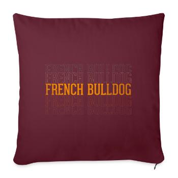 Bouledogue français - Housse de coussin décorative 45 x 45 cm - bordeaux - Devant