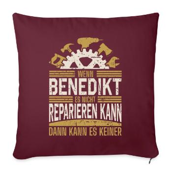 Benedikt Name Geschenk Geburtstag - Sofakissenbezug 45 x 45 cm - Burgunderrot - Vorne