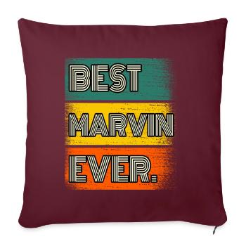 Marvin Nom Cadeau Citation Drôle - Housse de coussin décorative 45 x 45 cm - bordeaux - Devant
