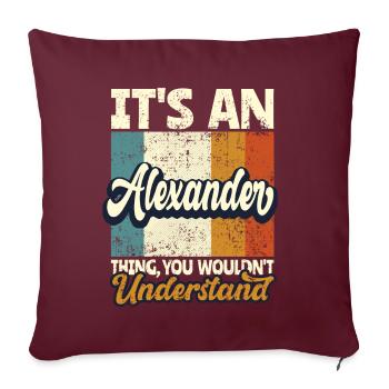 Name Alexander Geschenk Vorname Personalisiert - Sofakissenbezug 45 x 45 cm - Burgunderrot - Vorne