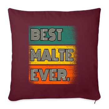 Malte Name Geschenk Spruch Lustig - Sofakissenbezug 45 x 45 cm - Burgunderrot - Vorne