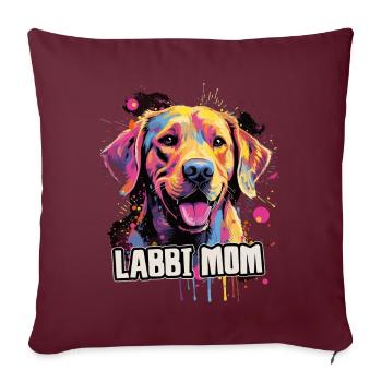 Labbi Hund Geschenk Spruch - Sofakissenbezug 45 x 45 cm - Burgunderrot - Vorne