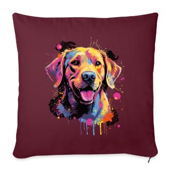 Labrador Hund Geschenk Spruch - Sofakissenbezug 45 x 45 cm - Burgunderrot - Vorne