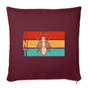 Fourmi rétro - Housse de coussin décorative 45 x 45 cm - bordeaux - Devant