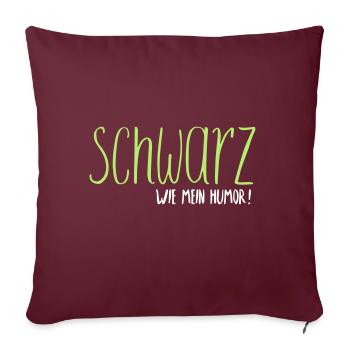 Schwarzer Humor - Sofakissenbezug 45 x 45 cm - Burgunderrot - Vorne