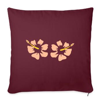 Fleur Pastel Fleurs Pastel Fleurs Hibiscus - Housse de coussin décorative 45 x 45 cm - bordeaux - Devant