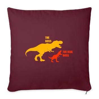 Dinosaures T-Rex de papa fils - Housse de coussin décorative 45 x 45 cm - bordeaux - Devant