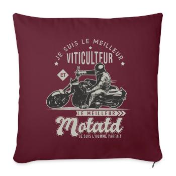 Motard le meilleur viticulteur cadeau vigneron - Housse de coussin décorative 45 x 45 cm - bordeaux - Devant
