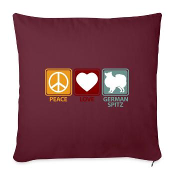 German Deutsche Spitz Spitze Hund Spruch Lustig - Sofakissenbezug 45 x 45 cm - Burgunderrot - Vorne