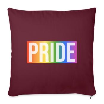Cadeau arc-en-ciel de la fierté - Housse de coussin décorative 45 x 45 cm - bordeaux - Devant