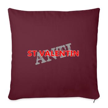 Anti-Valentinstag - Sofakissenbezug 45 x 45 cm - Burgunderrot - Vorne