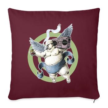 Bad-Beerdrinking-Angel - Housse de coussin décorative 45 x 45 cm - bordeaux - Devant