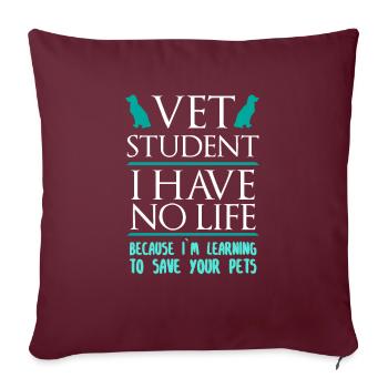 Vet student gift vet assistant animal care - Sofa pillowcase 17,3'' x 17,3'' (45 x 45 cm) - burgundy - Front